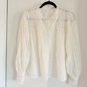 ZARA - White Embroidered blouse - Size XS